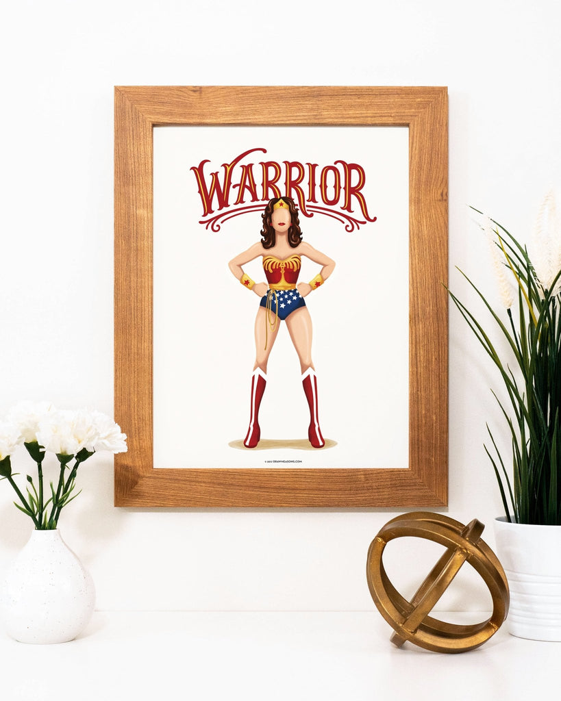 Wonder Woman Warrior Art Print - Draw Me a Song